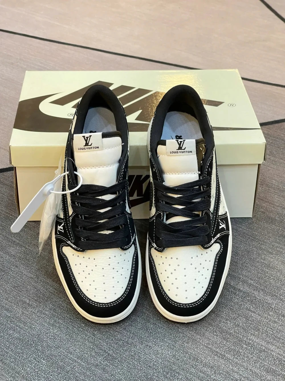 Louis Vuitton x Nike Air Jordan 1 Low Panda Monogram (Custom)