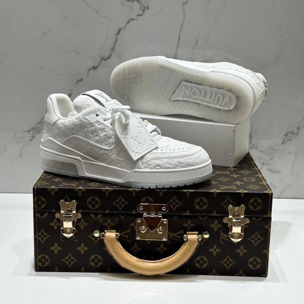 Louis Vuitton LV Trainer Sneaker  Triple White Monogram Embossed Edition
