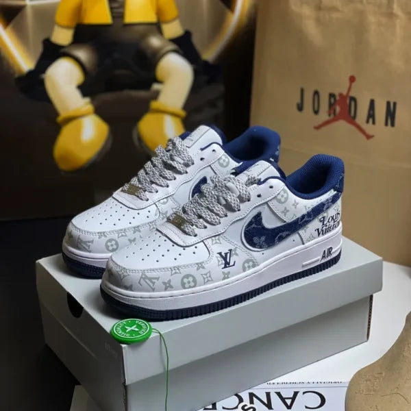 Louis Vuitton x Nike Air Force 1 07 Low White Blue