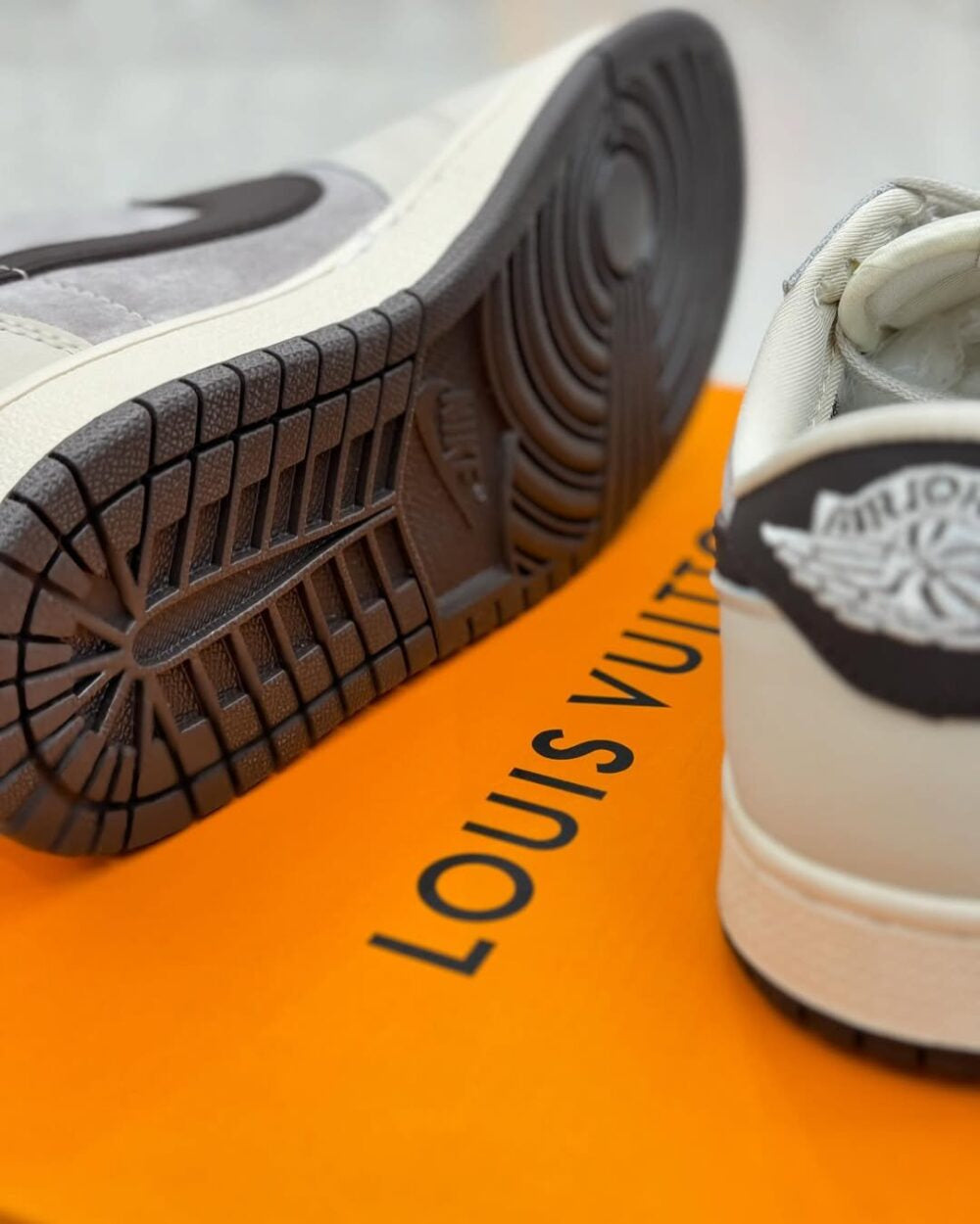 Louis Vuitton x Nike Air Jordan 1 Low Shadow Grey Suede (Custom)