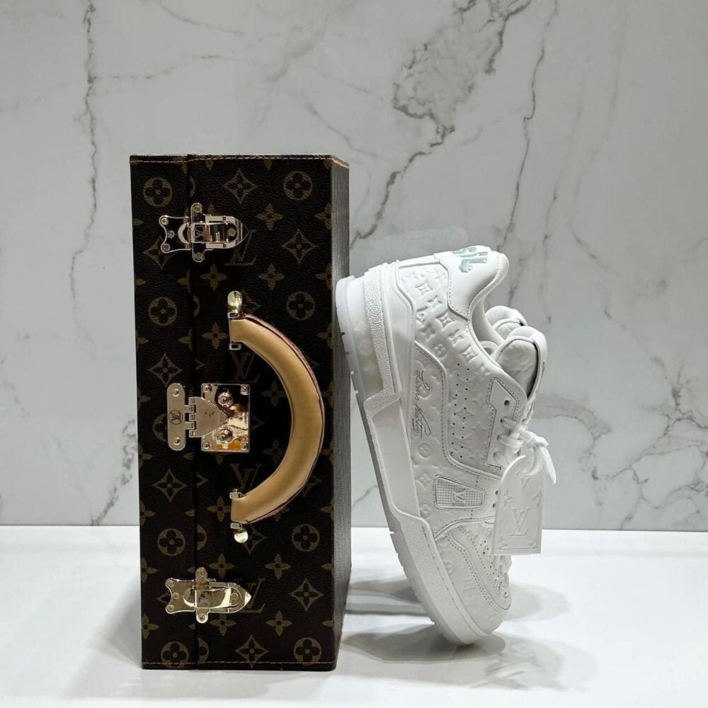 Louis Vuitton LV Trainer Sneaker  Triple White Monogram Embossed Edition