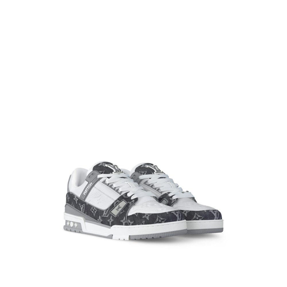 Louis Vuitton LV Trainer Sneaker Denim Monogram Grey