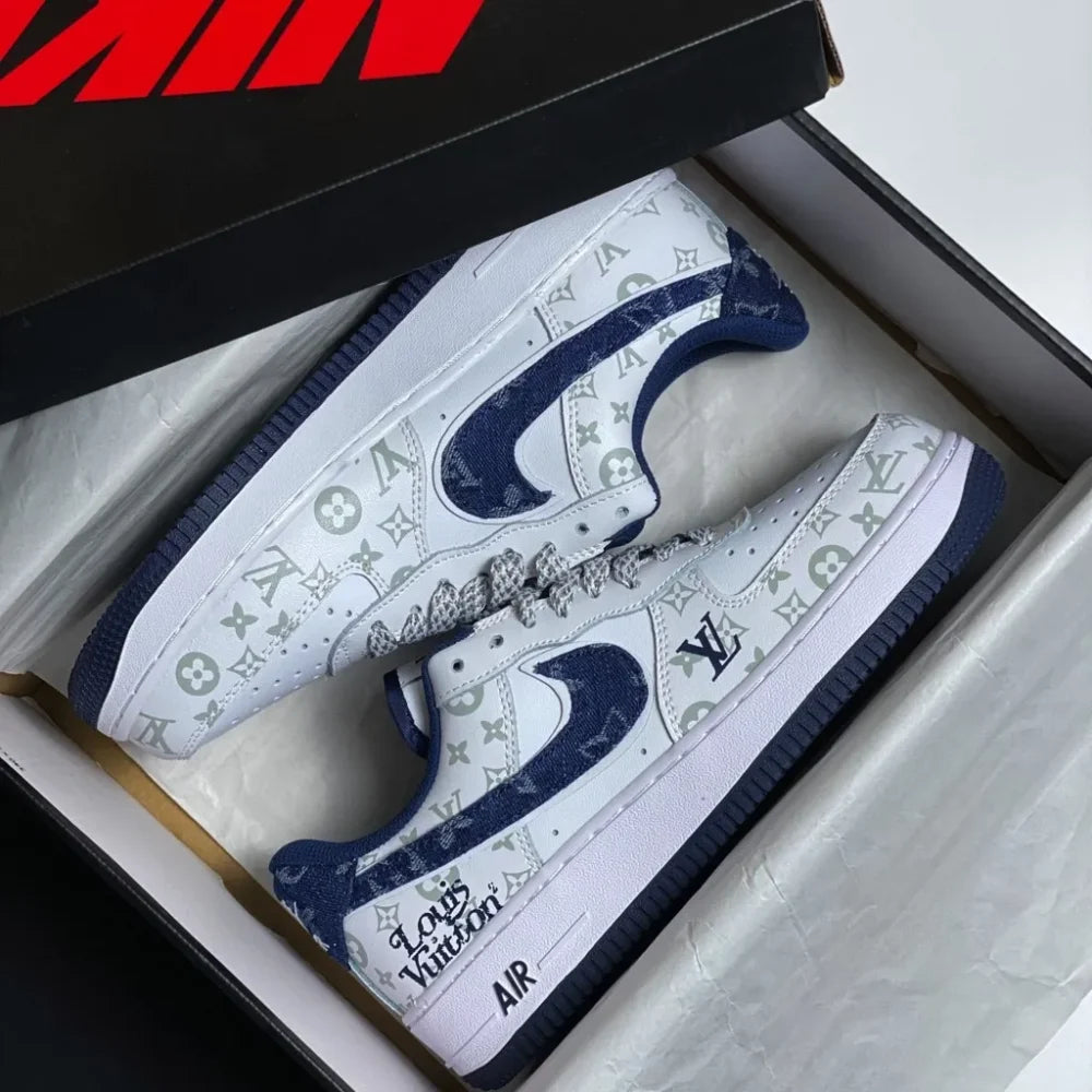 Louis Vuitton x Nike Air Force 1 07 Low White Blue
