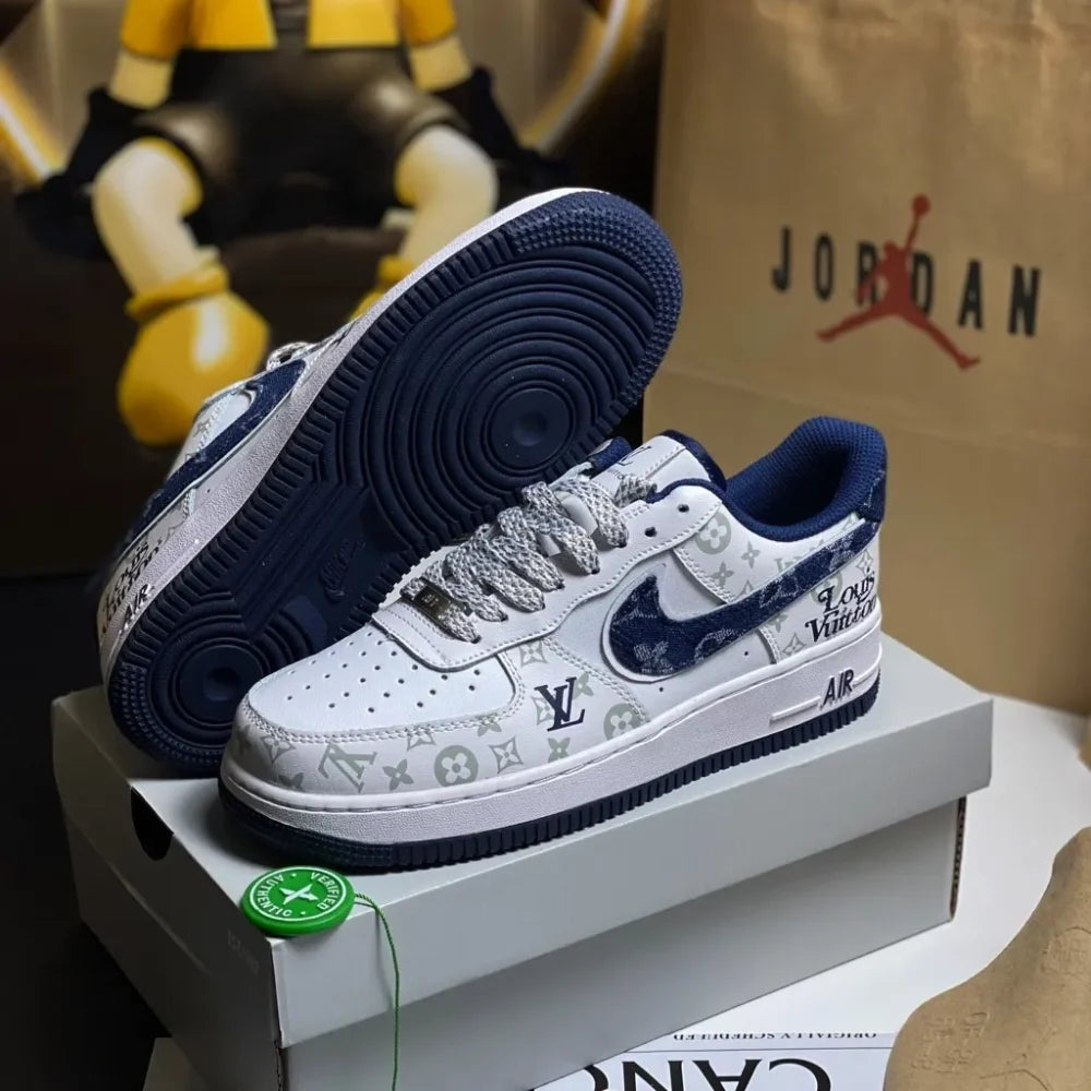 Louis Vuitton x Nike Air Force 1 07 Low White Blue