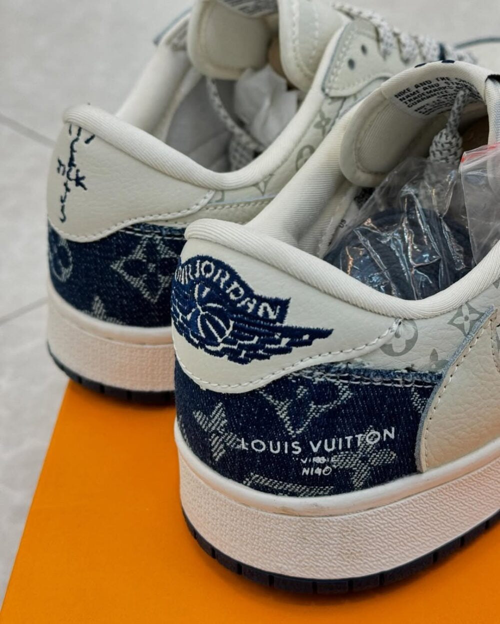 Louis Vuitton x Nike Air Jordan 1 Low Monogram Denim (Custom)