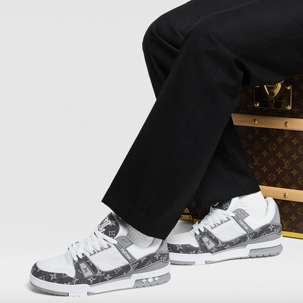 Louis Vuitton LV Trainer Sneaker Denim Monogram Grey