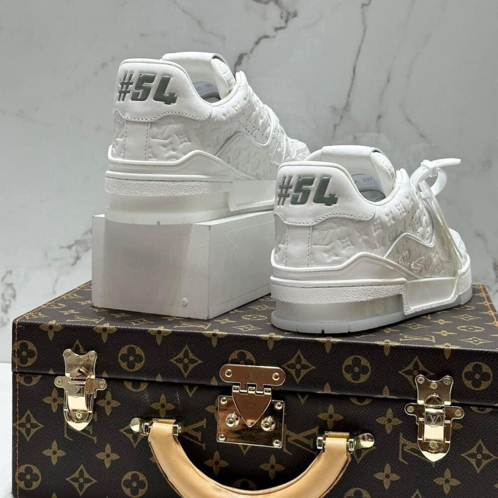 Louis Vuitton LV Trainer Sneaker  Triple White Monogram Embossed Edition