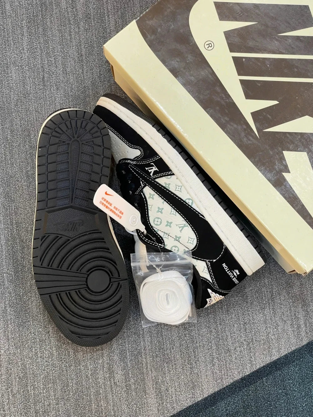 Louis Vuitton x Nike Air Jordan 1 Low Panda Monogram (Custom)