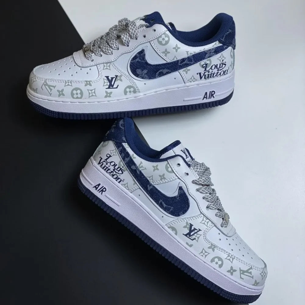 Louis Vuitton x Nike Air Force 1 07 Low White Blue