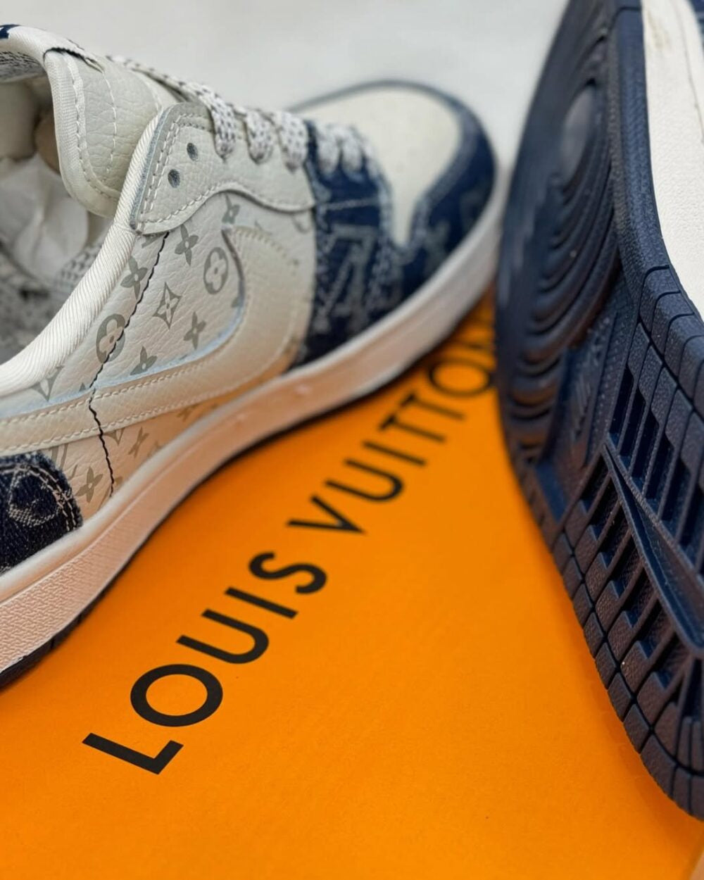 Louis Vuitton x Nike Air Jordan 1 Low Monogram Denim (Custom)