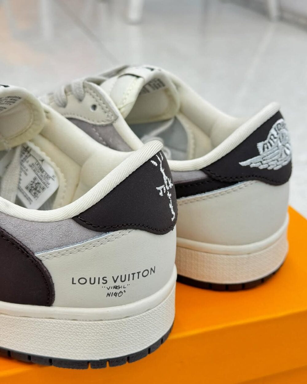 Louis Vuitton x Nike Air Jordan 1 Low Shadow Grey Suede (Custom)