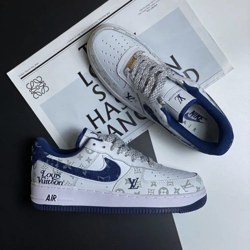 Louis Vuitton x Nike Air Force 1 07 Low White Blue