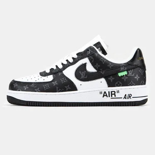 Louis Vuitton x Nike Air Force 1 Low Virgil Abloh  Black White Monogram