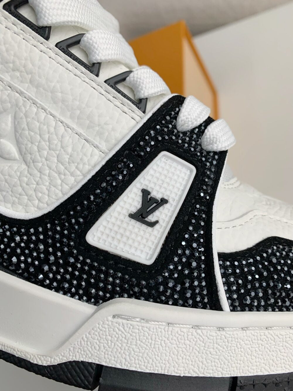Louis Vuitton LV Trainer Sneaker Denim Monogram Black Diamond