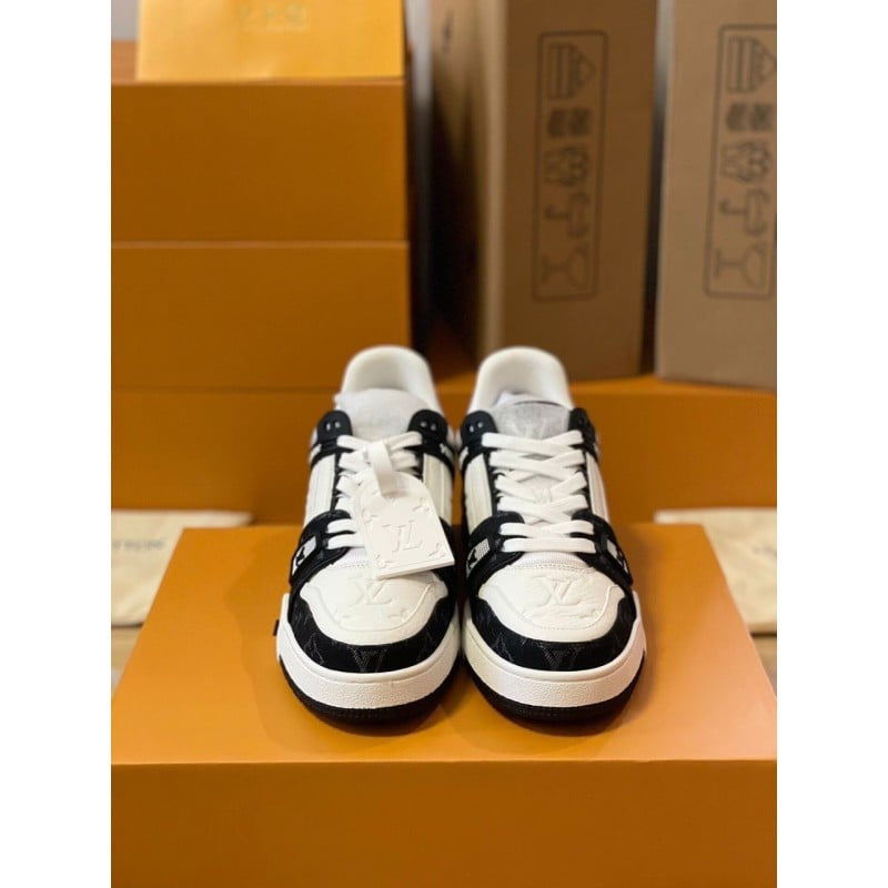 Louis Vuitton LV Trainer Sneaker Monogram Black Denim