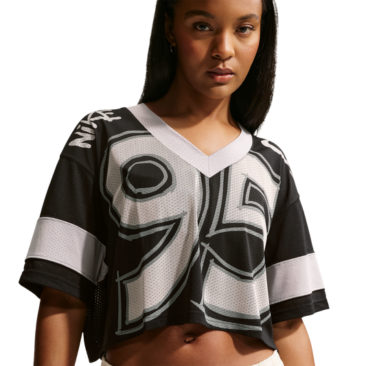 Nike NSW Crop Jersey - Women's - Dark Smoke Grey/Black
