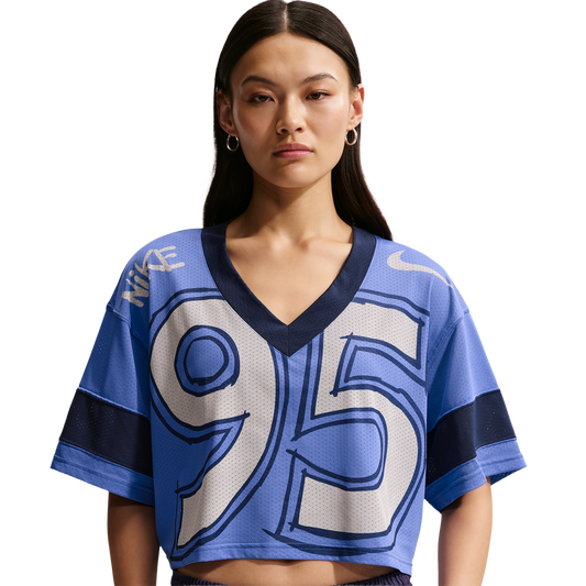 Nike NSW Cropped Jersey - Women's - Midnight Navy/Lt Medium Blue/Chalk