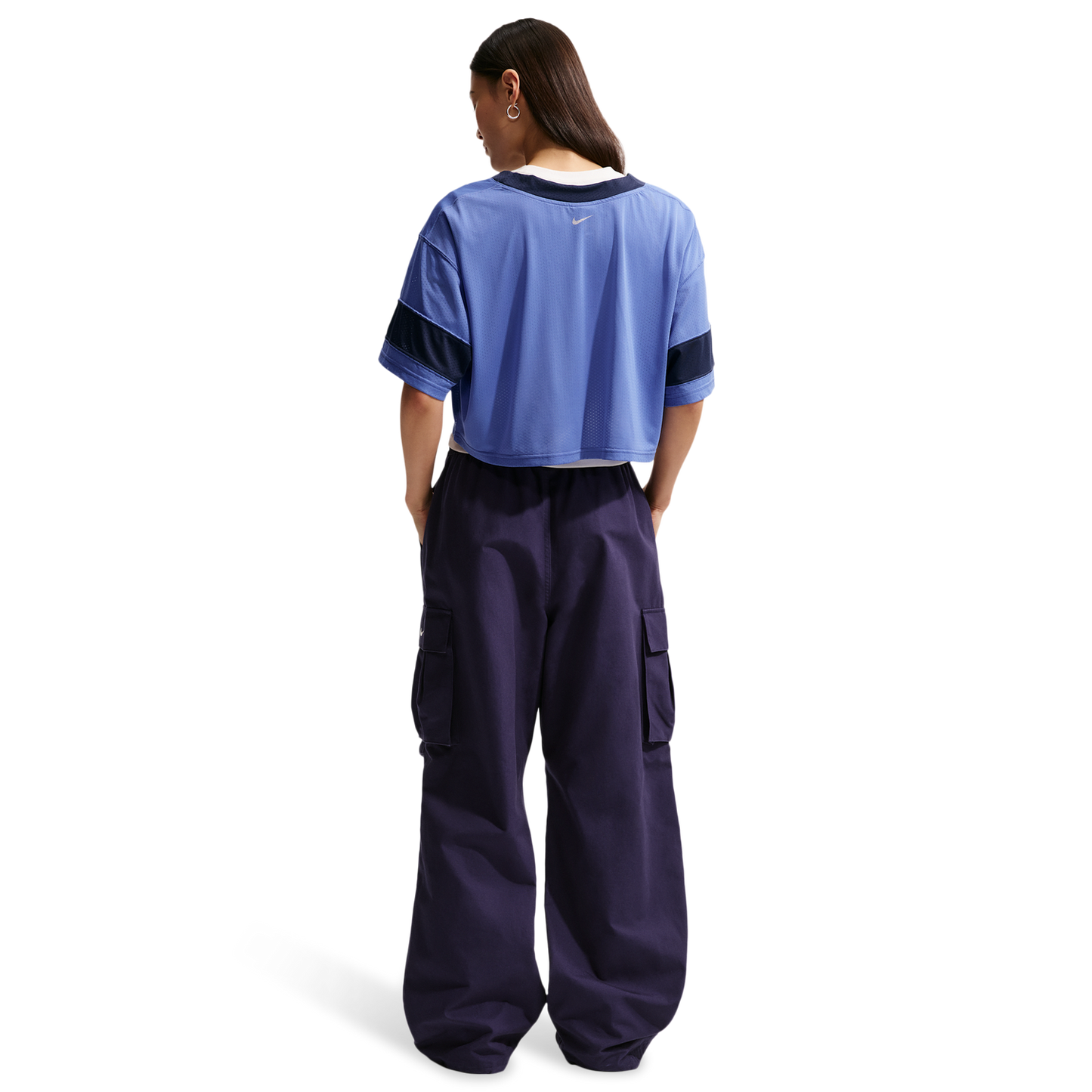 Nike NSW Cropped Jersey - Women's - Midnight Navy/Lt Medium Blue/Chalk