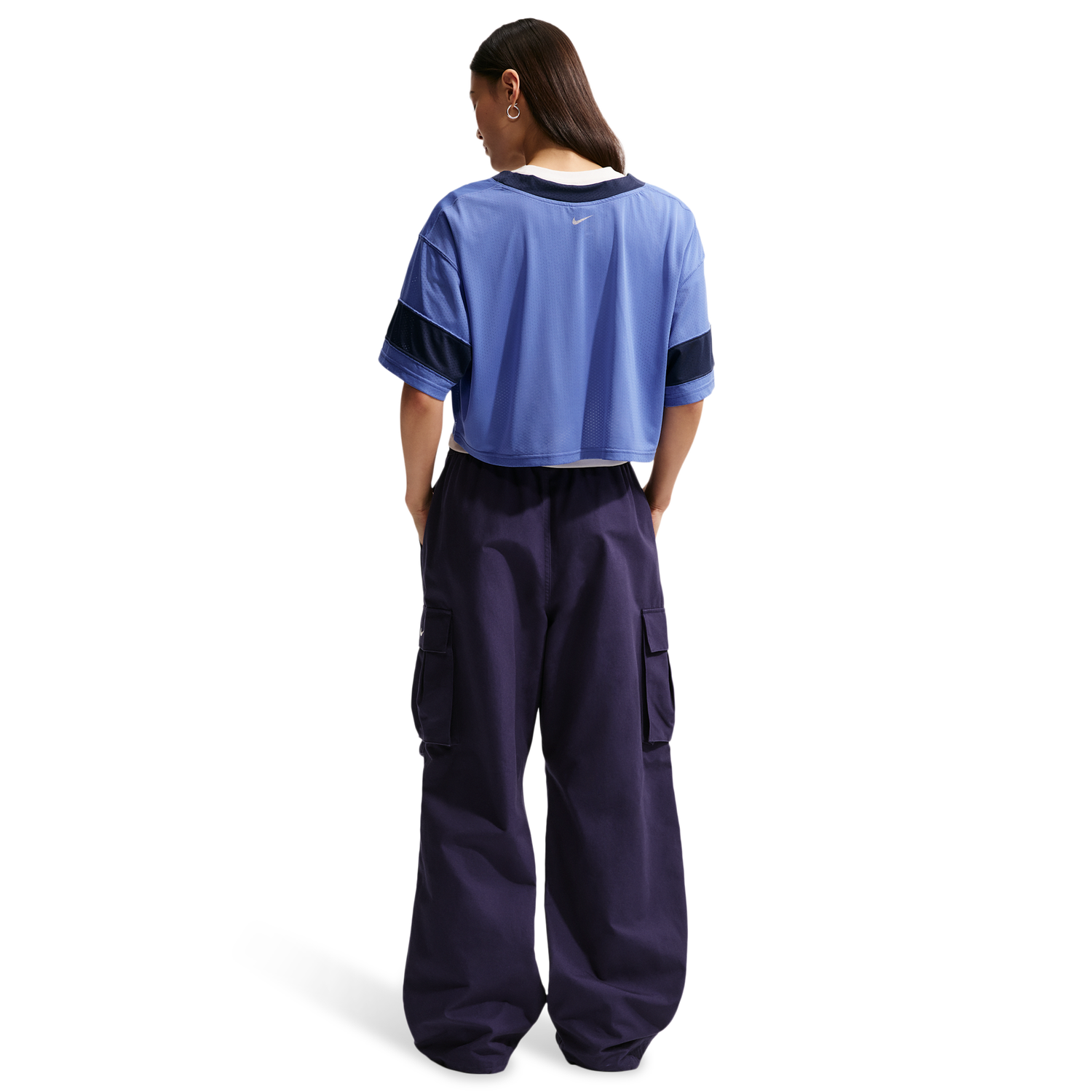 Nike NSW Cropped Jersey - Women's - Midnight Navy/Lt Medium Blue/Chalk
