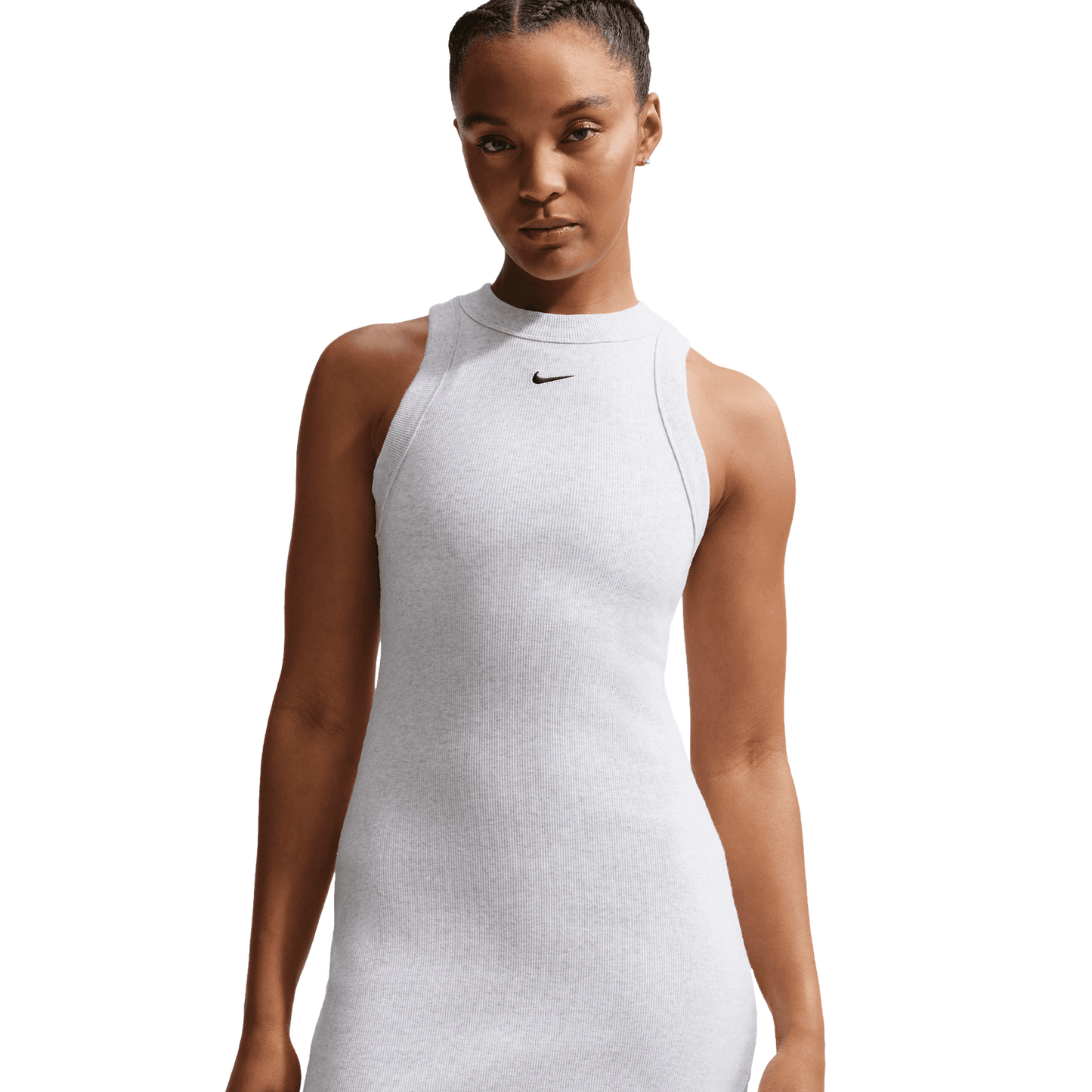 Nike NSW Chill Knit Rib Tank DRS - Women's - Birch Heather/Black