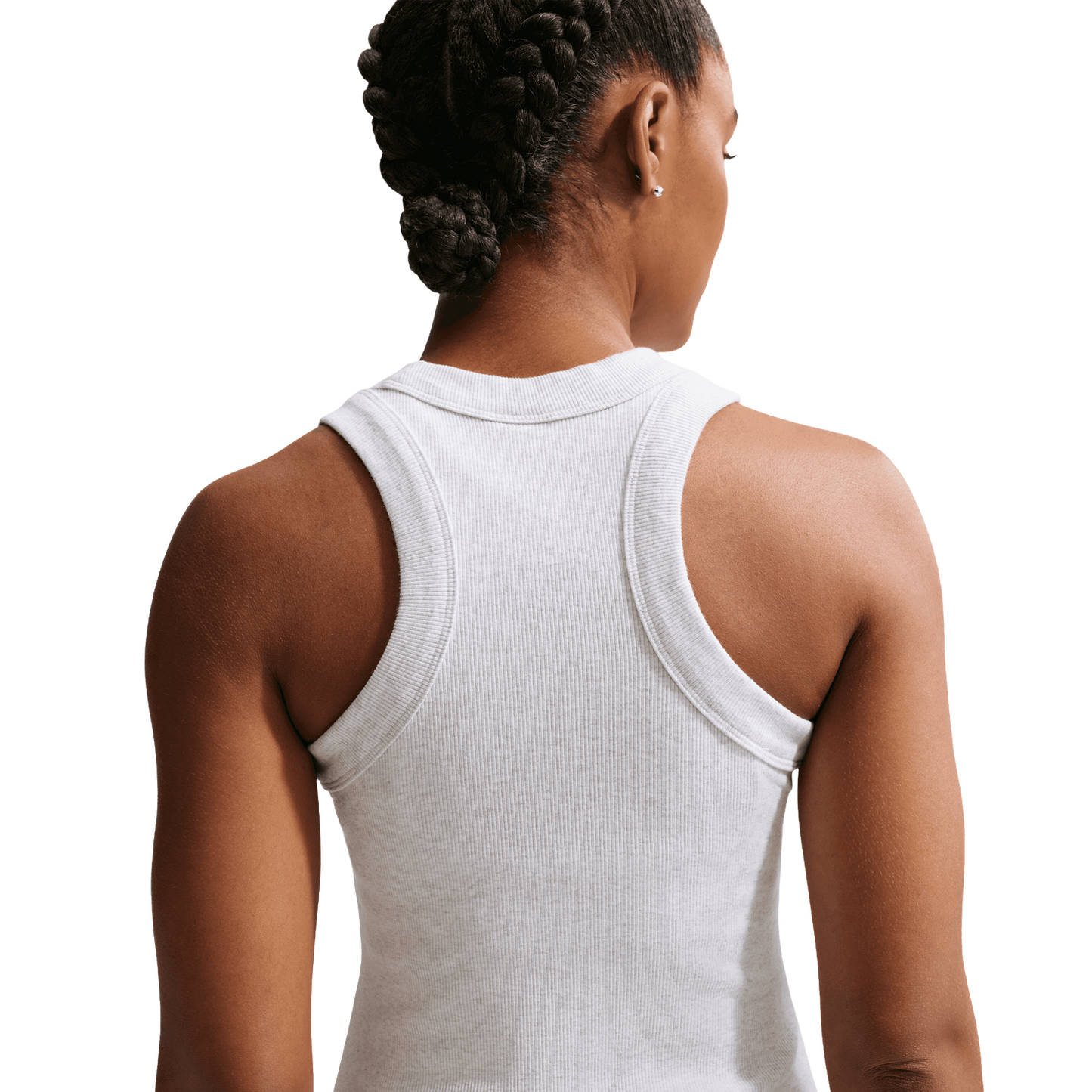 Nike NSW Chill Knit Rib Tank DRS - Women's - Birch Heather/Black