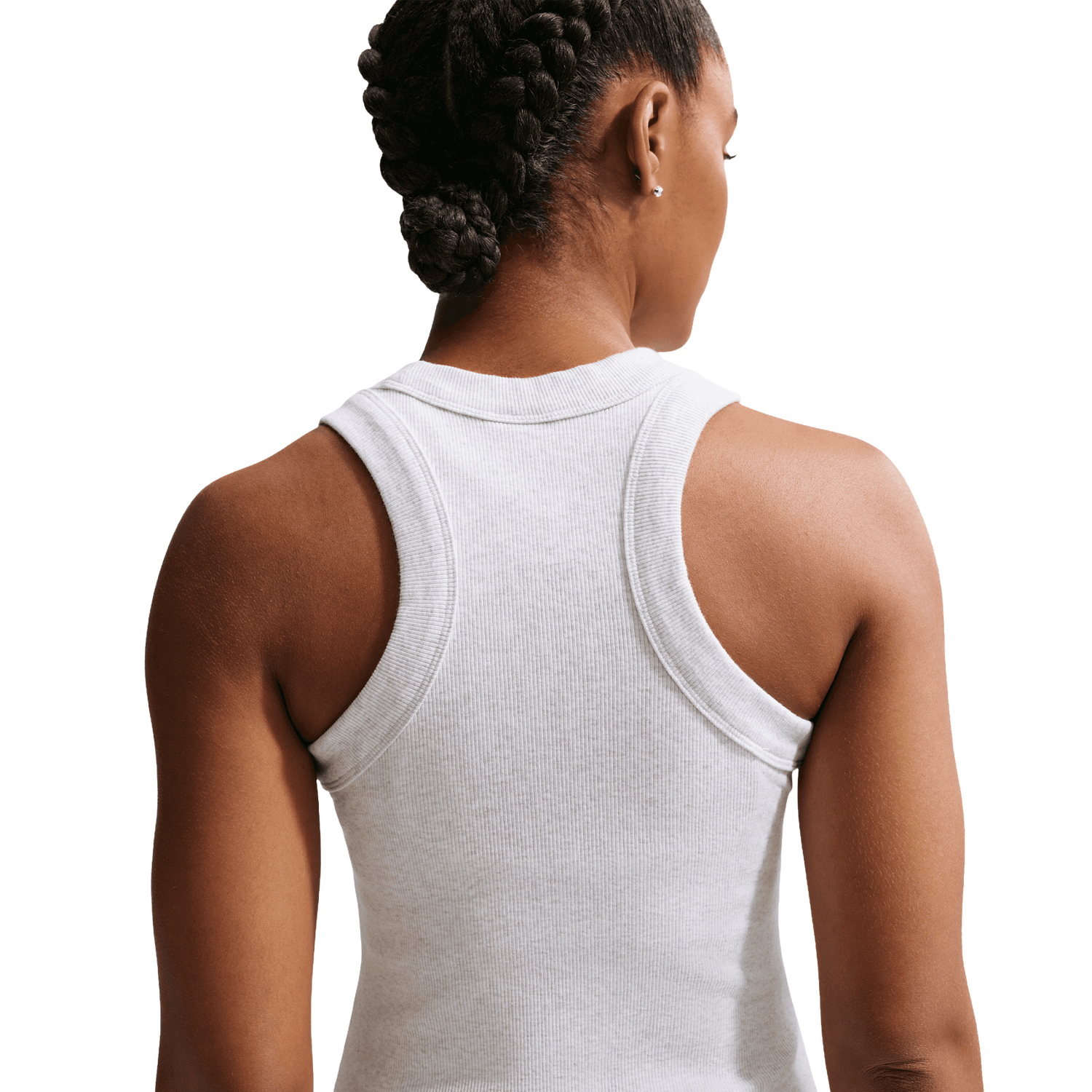 Nike NSW Chill Knit Rib Tank DRS - Women's - Birch Heather/Black