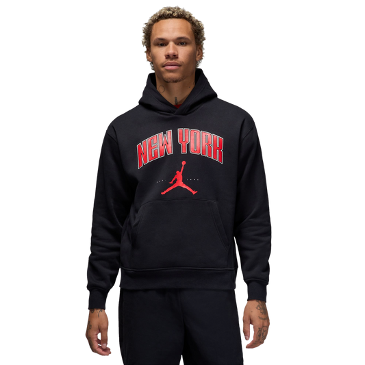 Jordan New York City HBR Fleece Pullover - Men's - Black/Red/Black