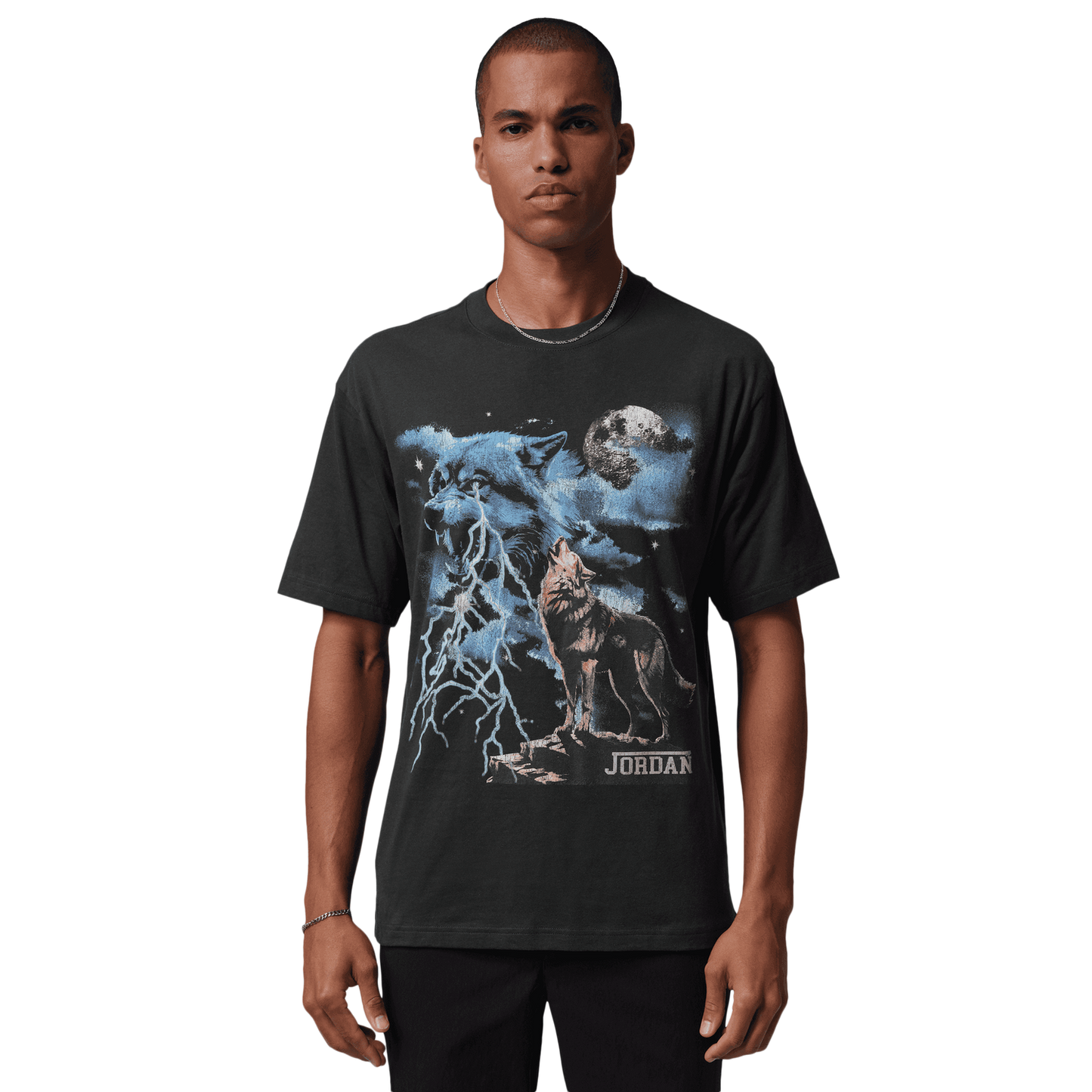 Jordan NC Howl Graphic Short Sleeve Crew - Men's - Wolf Grey/Off Noir