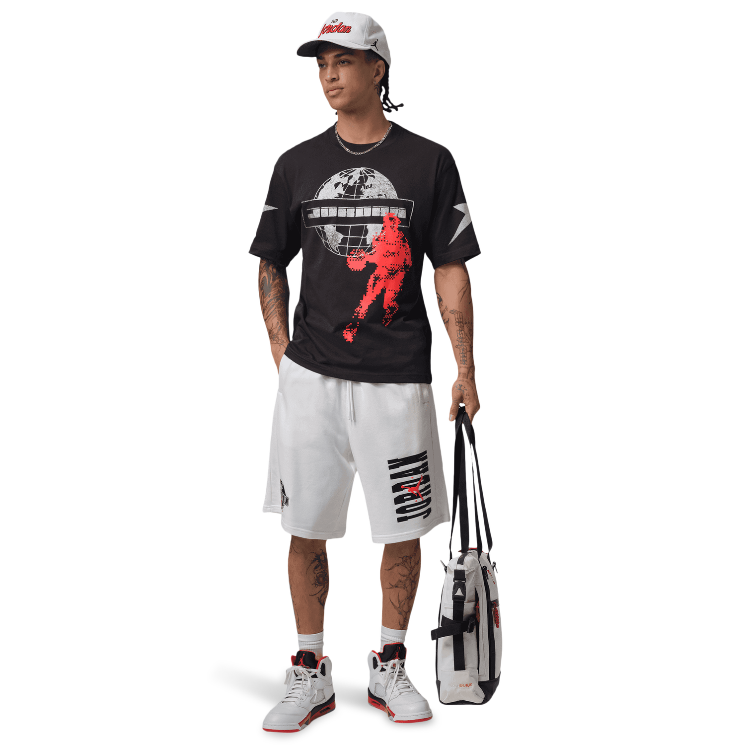 Jordan Star Graphic Short Sleeve Crew - Men's - Off Noir/Off Nor