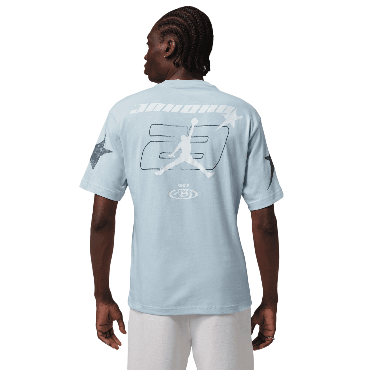 Jordan Star Graphic Short Sleeve Crew - Men's - Aura/Aura