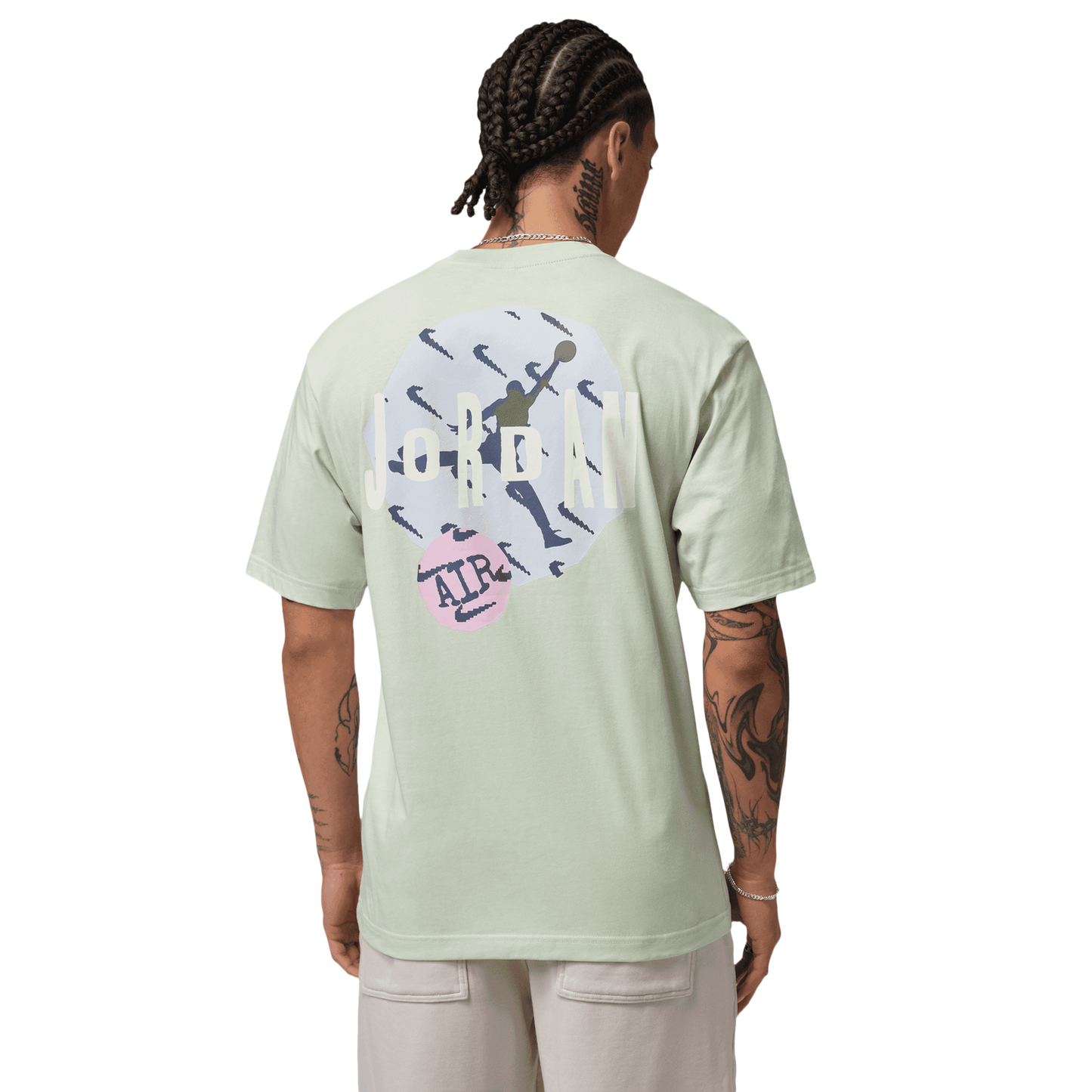 Jordan Stamp Graphic Short Sleeve Crew - Men's - Jade Aura/White