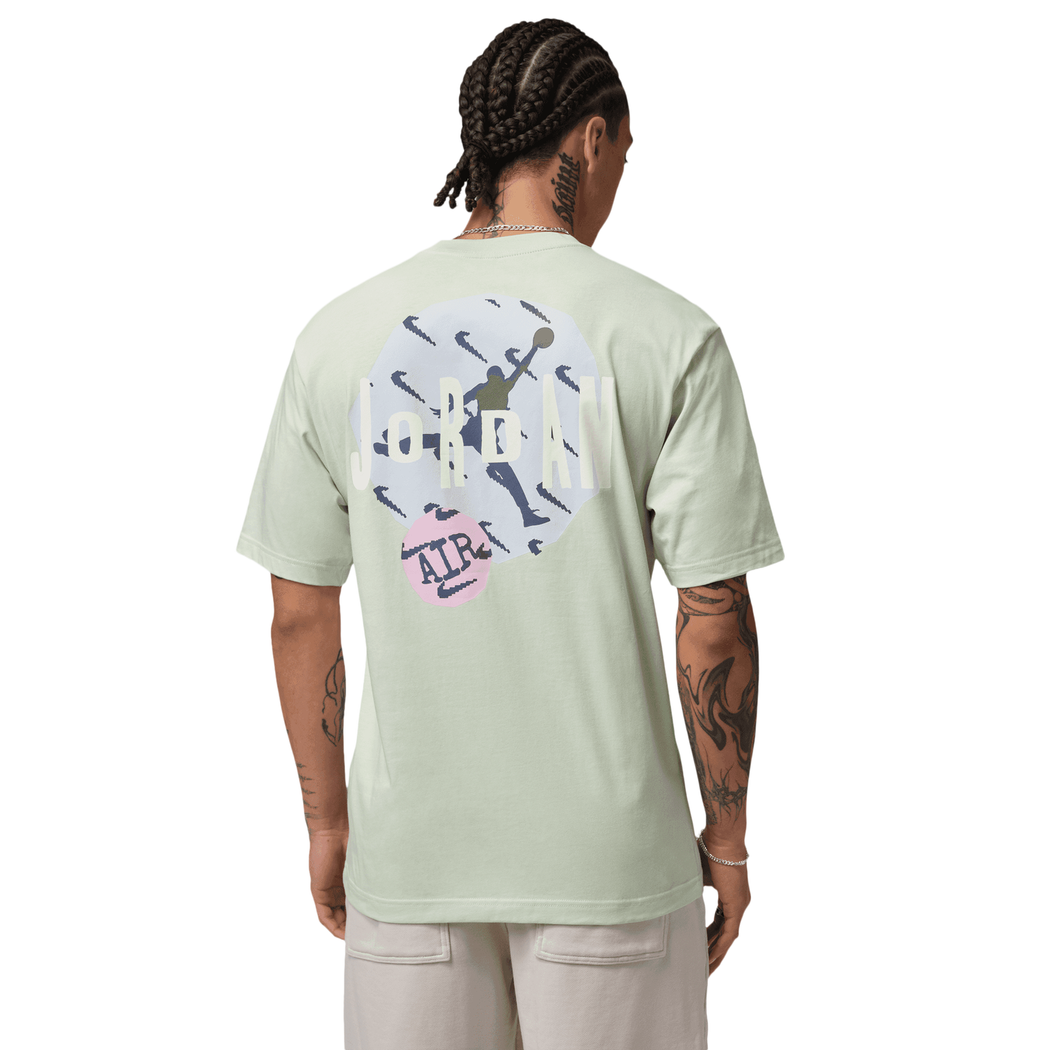 Jordan Stamp Graphic Short Sleeve Crew - Men's - Jade Aura/White