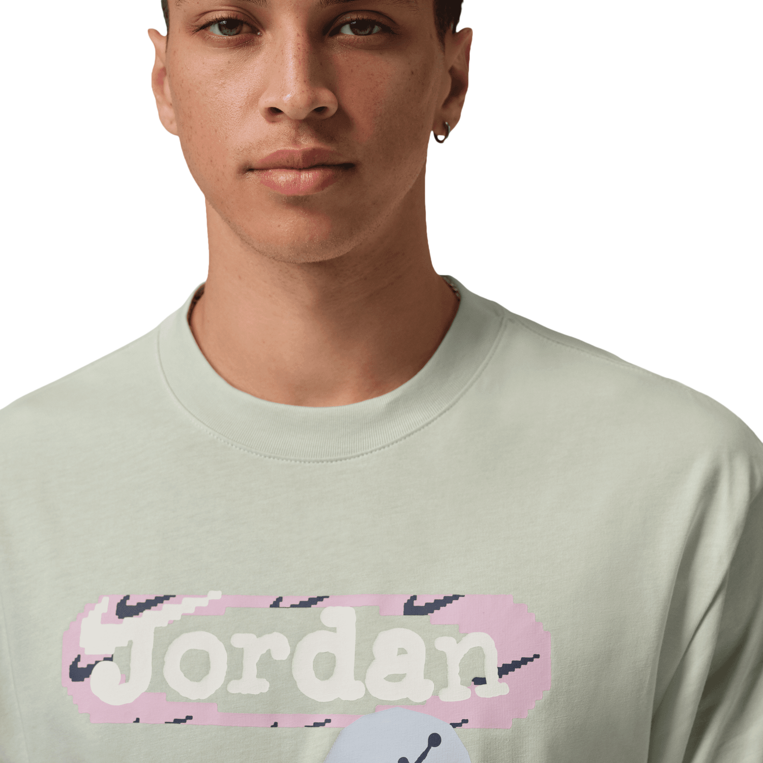 Jordan Stamp Graphic Short Sleeve Crew - Men's - Jade Aura/White