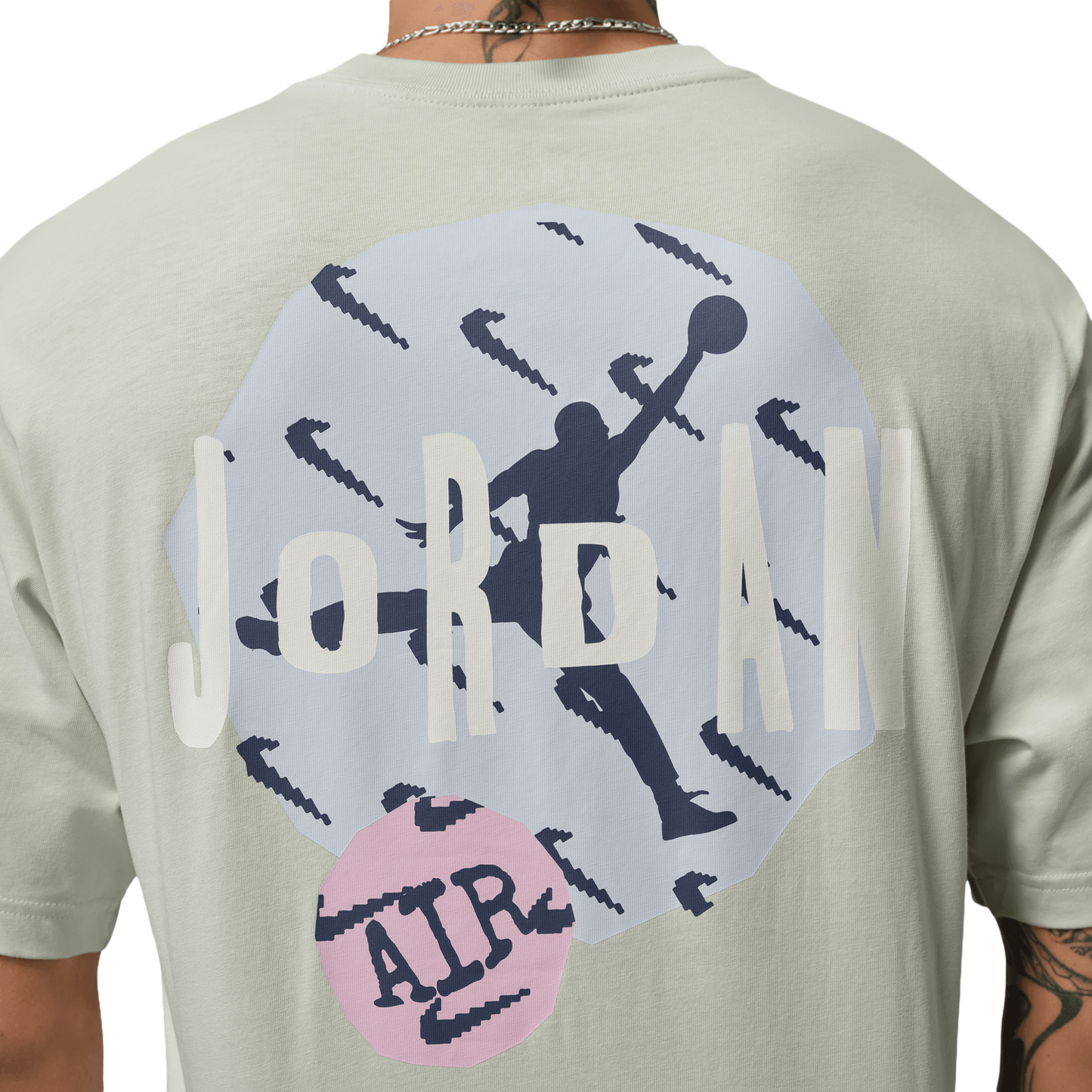 Jordan Stamp Graphic Short Sleeve Crew - Men's - Jade Aura/White