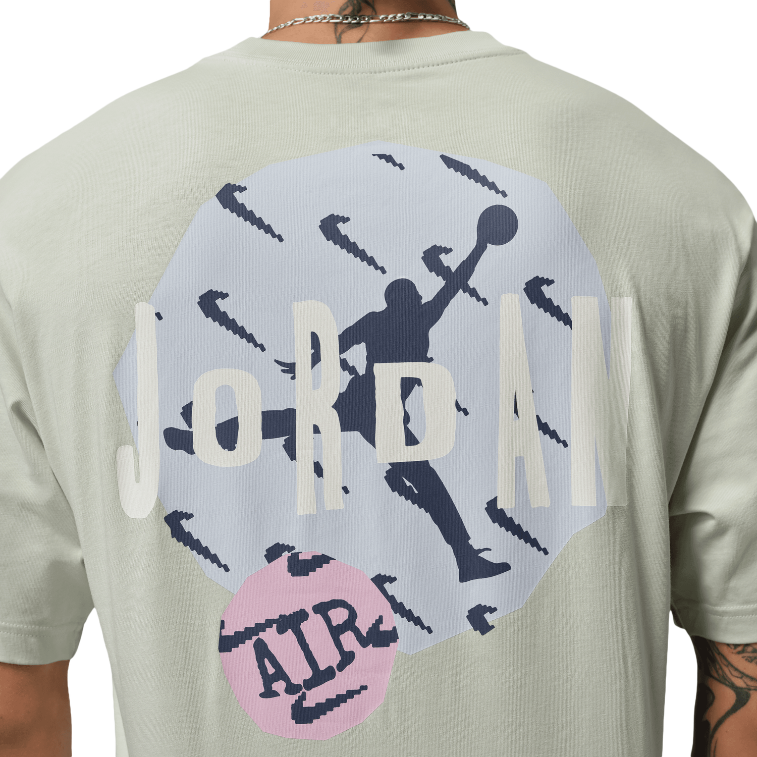 Jordan Stamp Graphic Short Sleeve Crew - Men's - Jade Aura/White