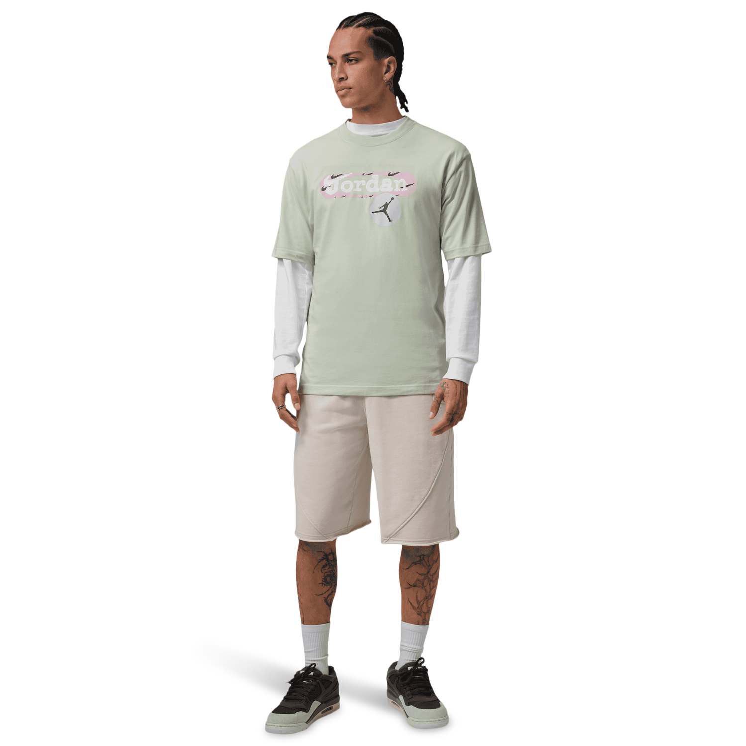Jordan Stamp Graphic Short Sleeve Crew - Men's - Jade Aura/White
