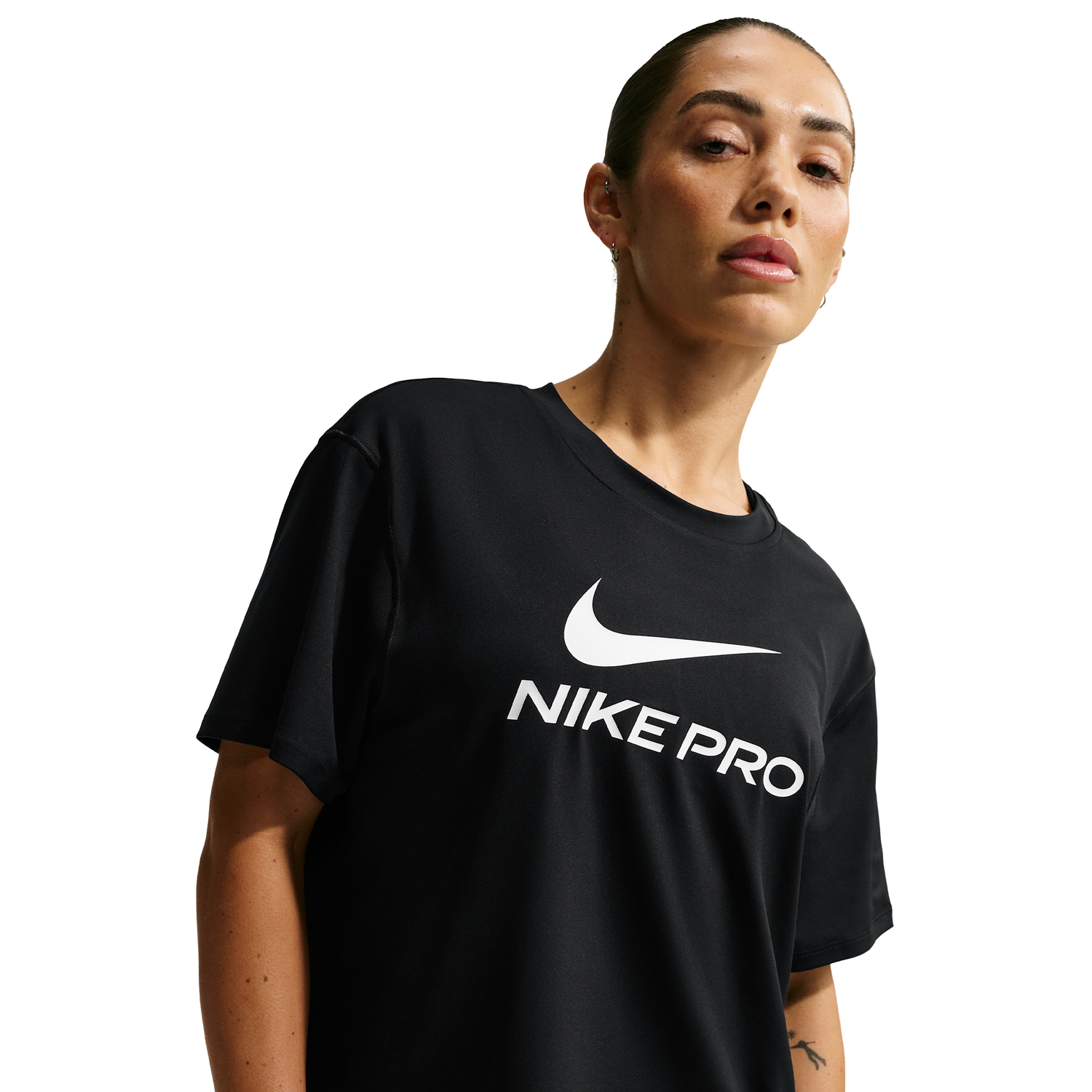 Nike Pro Drifit 365 SS Loose Top - Women's - Black/White