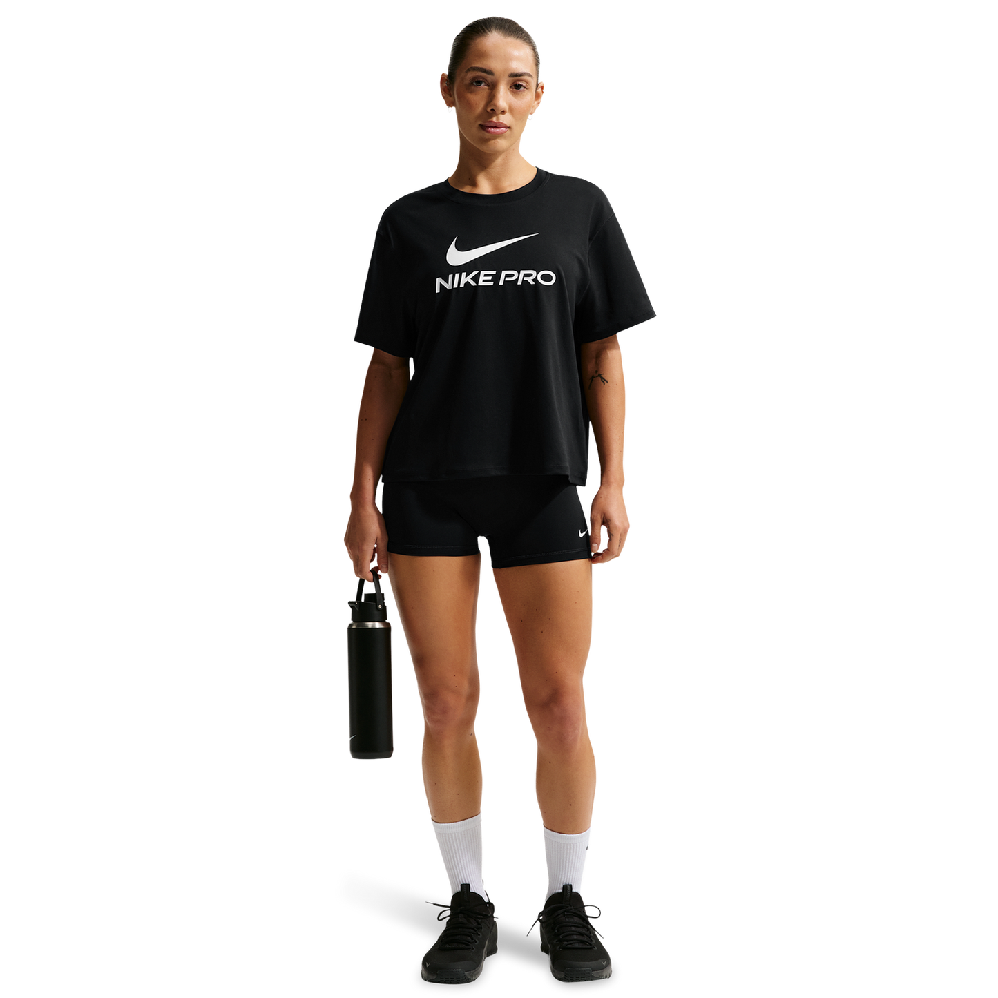 Nike Pro Drifit 365 SS Loose Top - Women's - Black/White