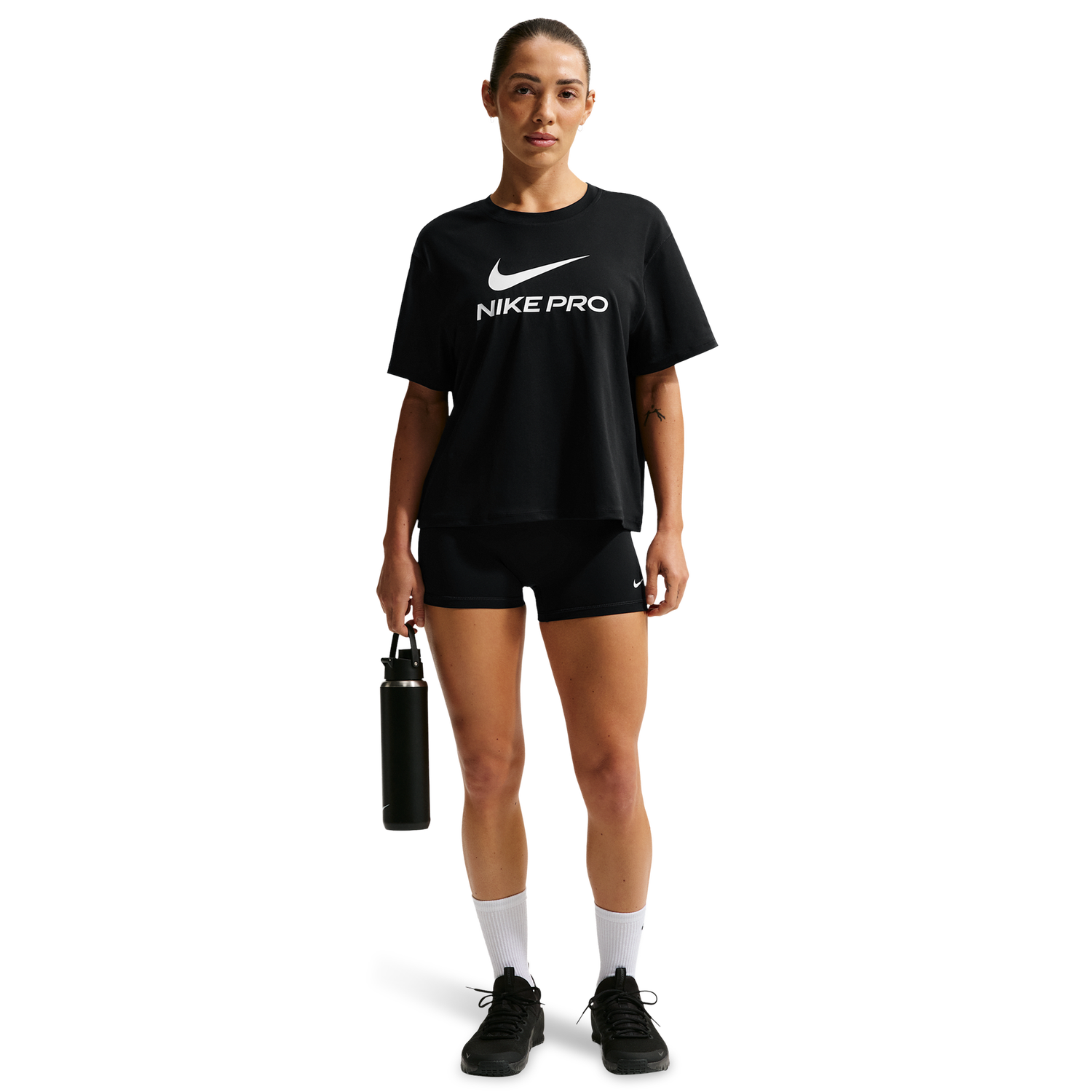 Nike Pro Drifit 365 SS Loose Top - Women's - Black/White