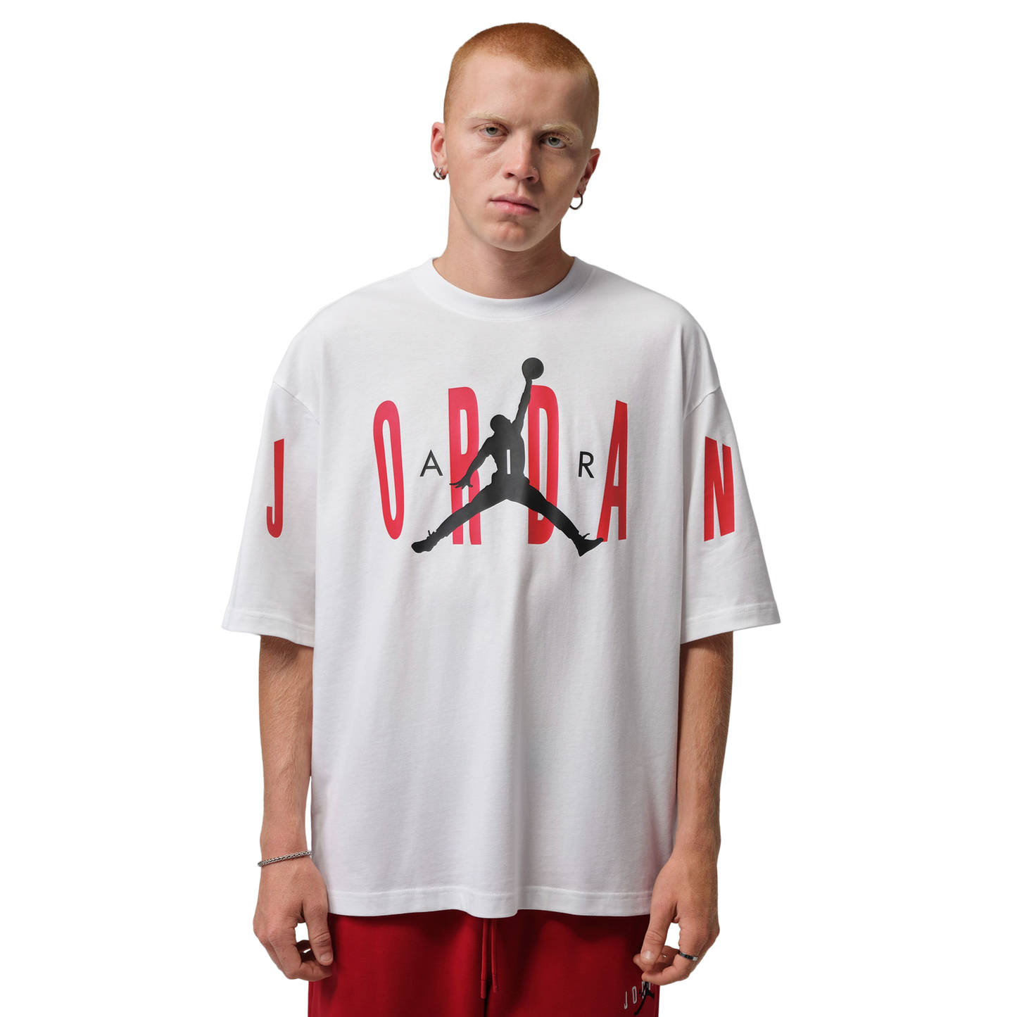 Jordan Stretch Oversized Short Sleeve Crew - Men's - White