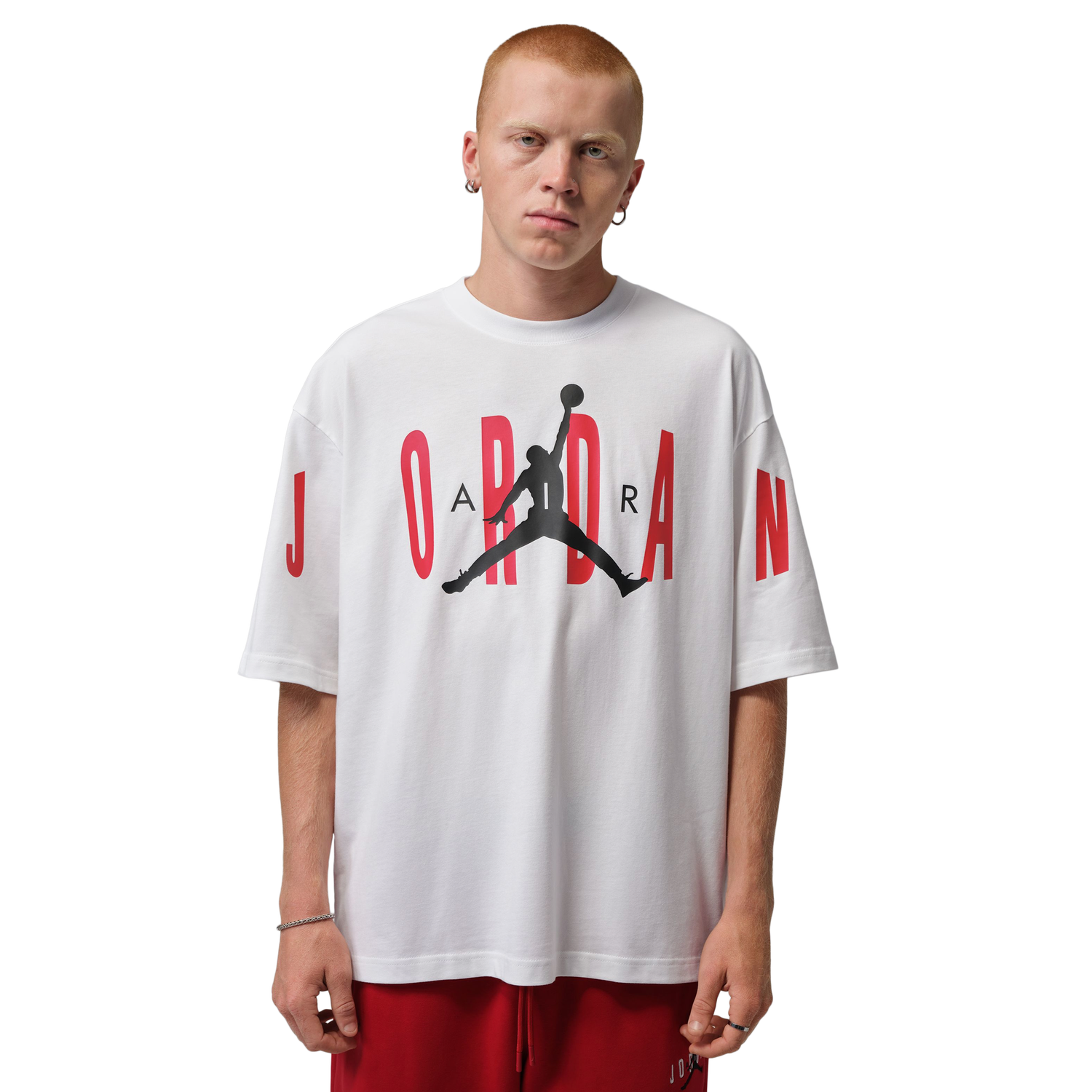 Jordan Stretch Oversized Short Sleeve Crew - Men's - White