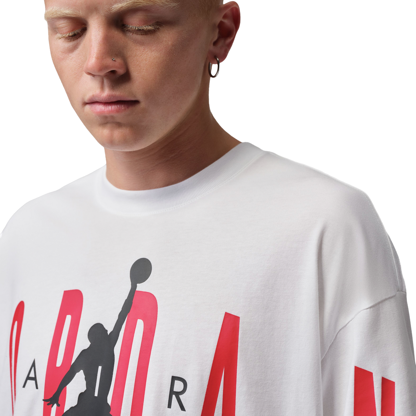 Jordan Stretch Oversized Short Sleeve Crew - Men's - White