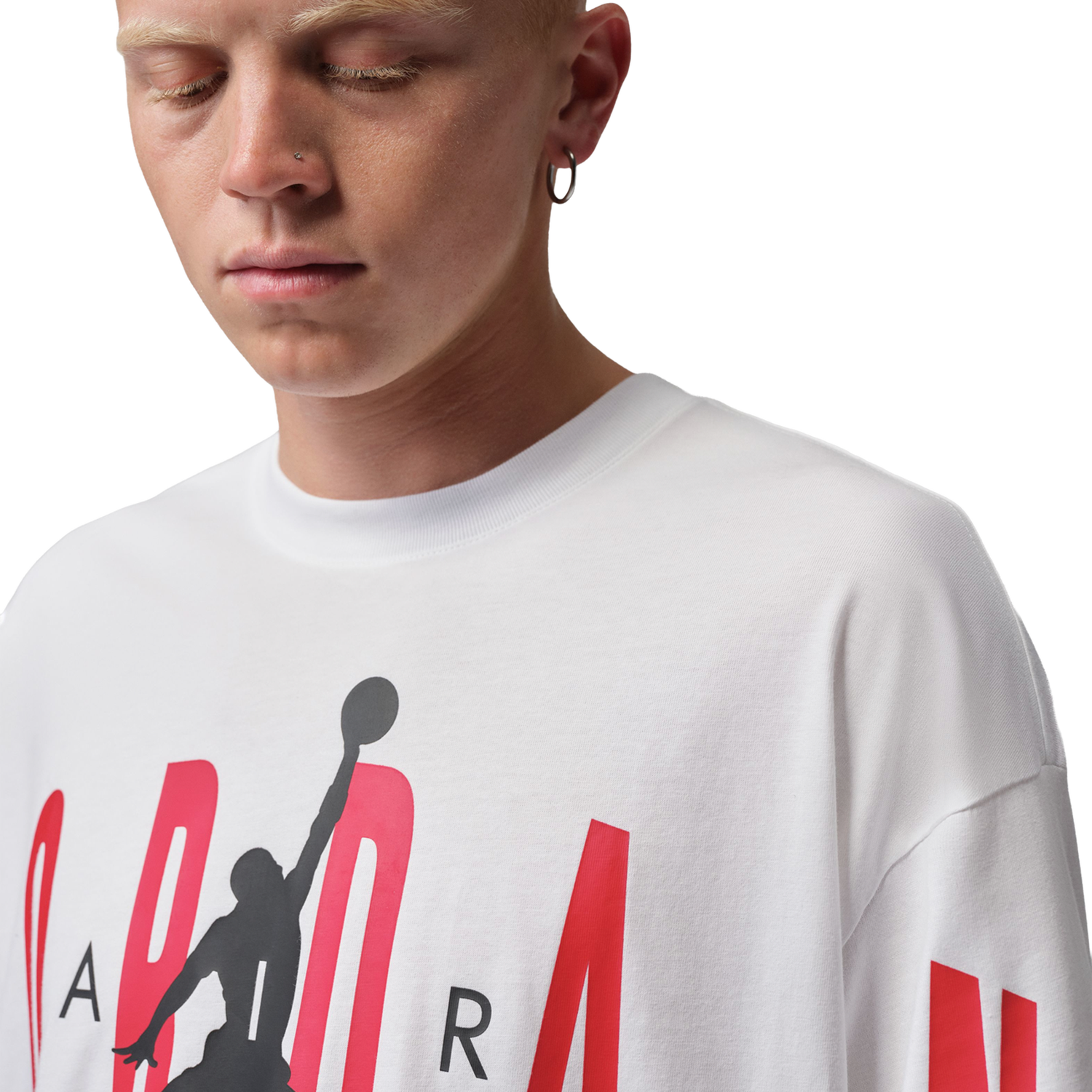 Jordan Stretch Oversized Short Sleeve Crew - Men's - White