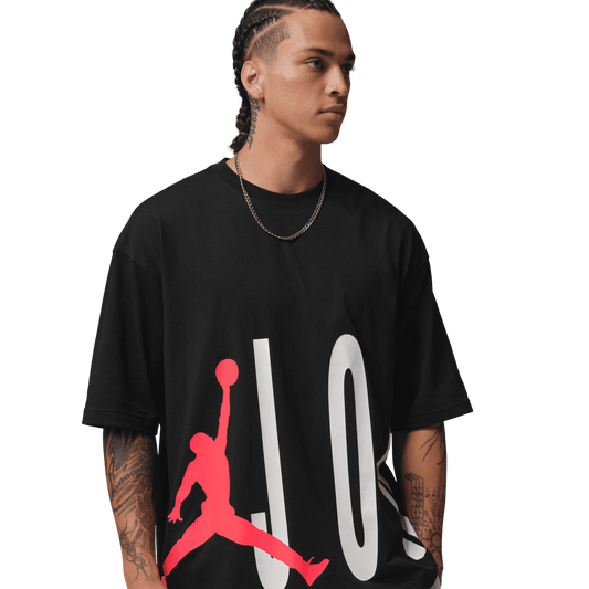 Jordan Torso Stretch Oversized Short Sleeve Crew - Men's - Black/Infrared 23