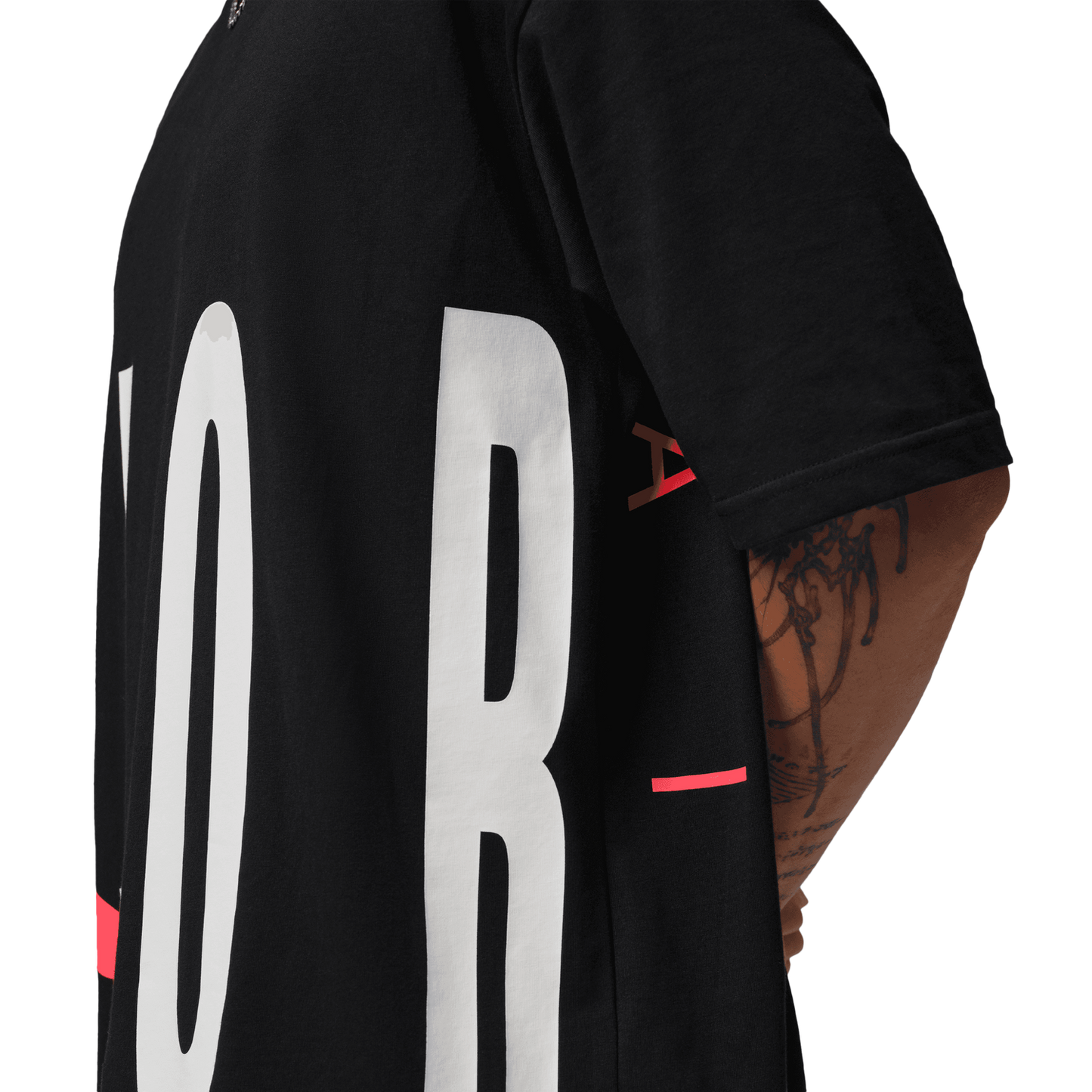 Jordan Torso Stretch Oversized Short Sleeve Crew - Men's - Black/Infrared 23