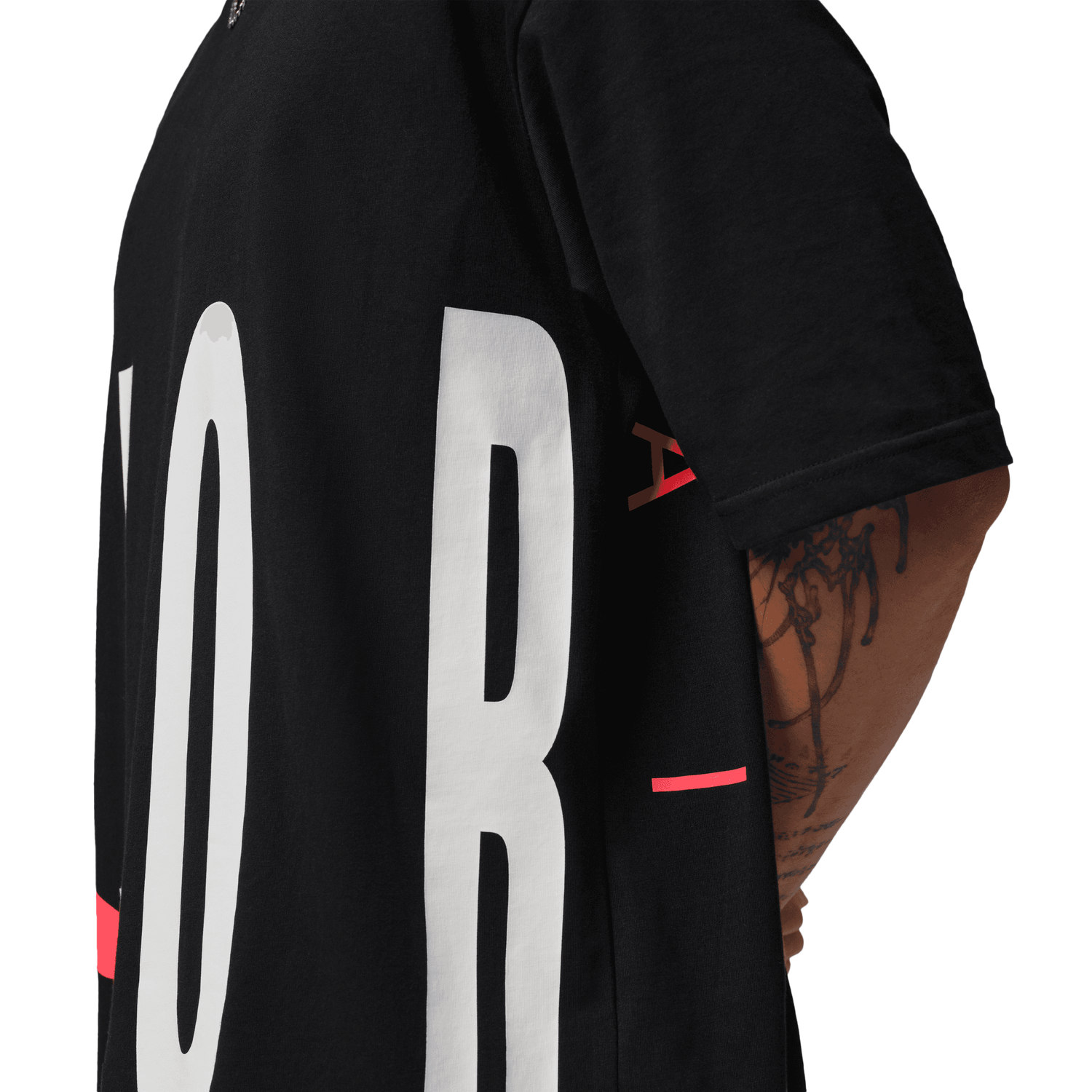 Jordan Torso Stretch Oversized Short Sleeve Crew - Men's - Black/Infrared 23