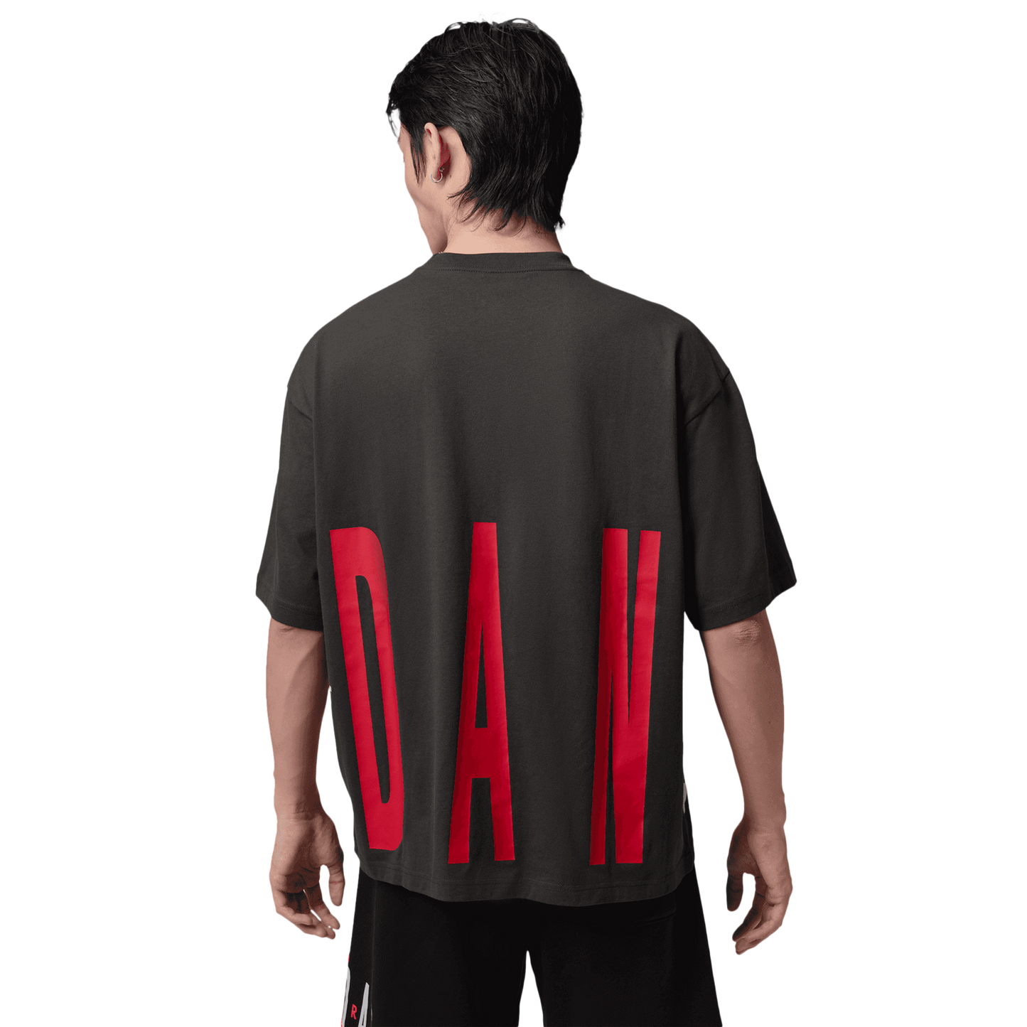 Jordan Torso Stretch Oversized Short Sleeve Crew - Men's - Off Noir/Gym Red