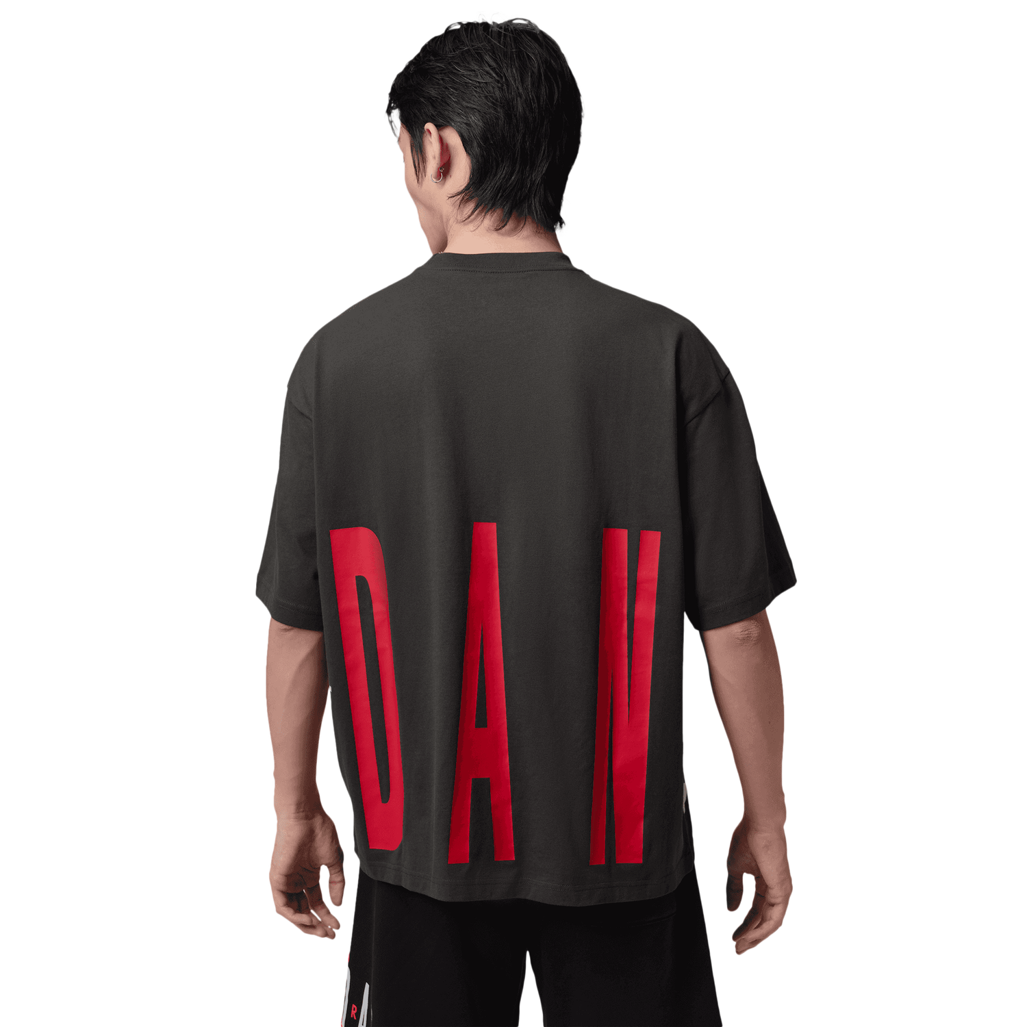 Jordan Torso Stretch Oversized Short Sleeve Crew - Men's - Off Noir/Gym Red