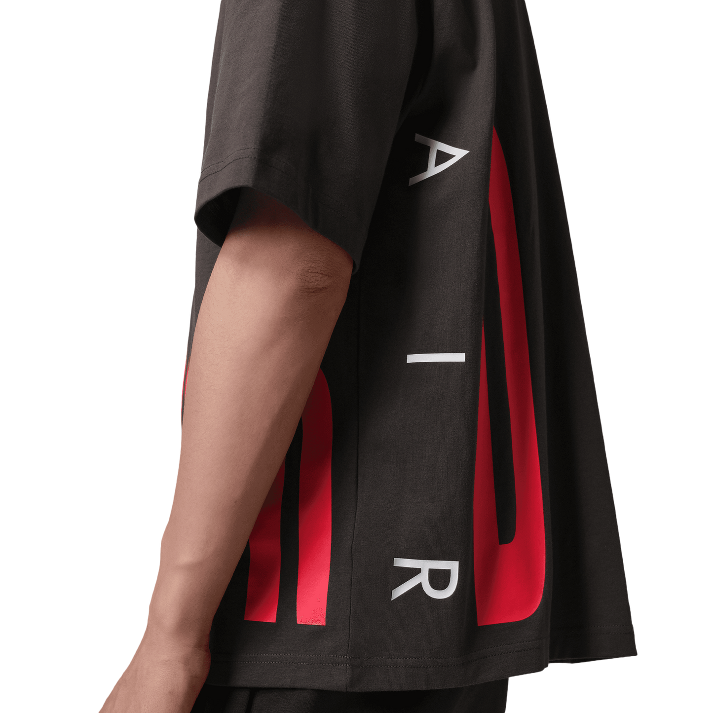 Jordan Torso Stretch Oversized Short Sleeve Crew - Men's - Off Noir/Gym Red
