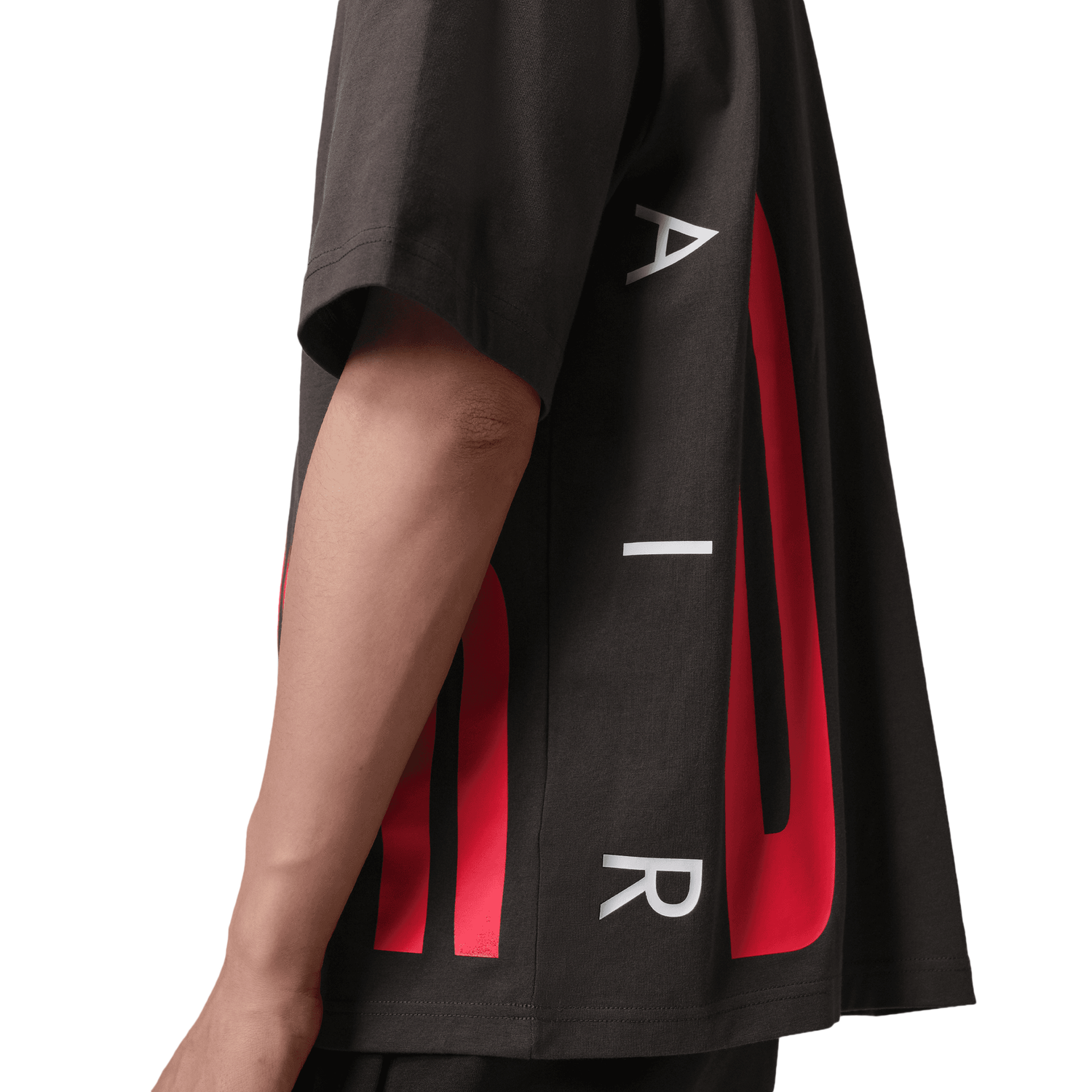 Jordan Torso Stretch Oversized Short Sleeve Crew - Men's - Off Noir/Gym Red